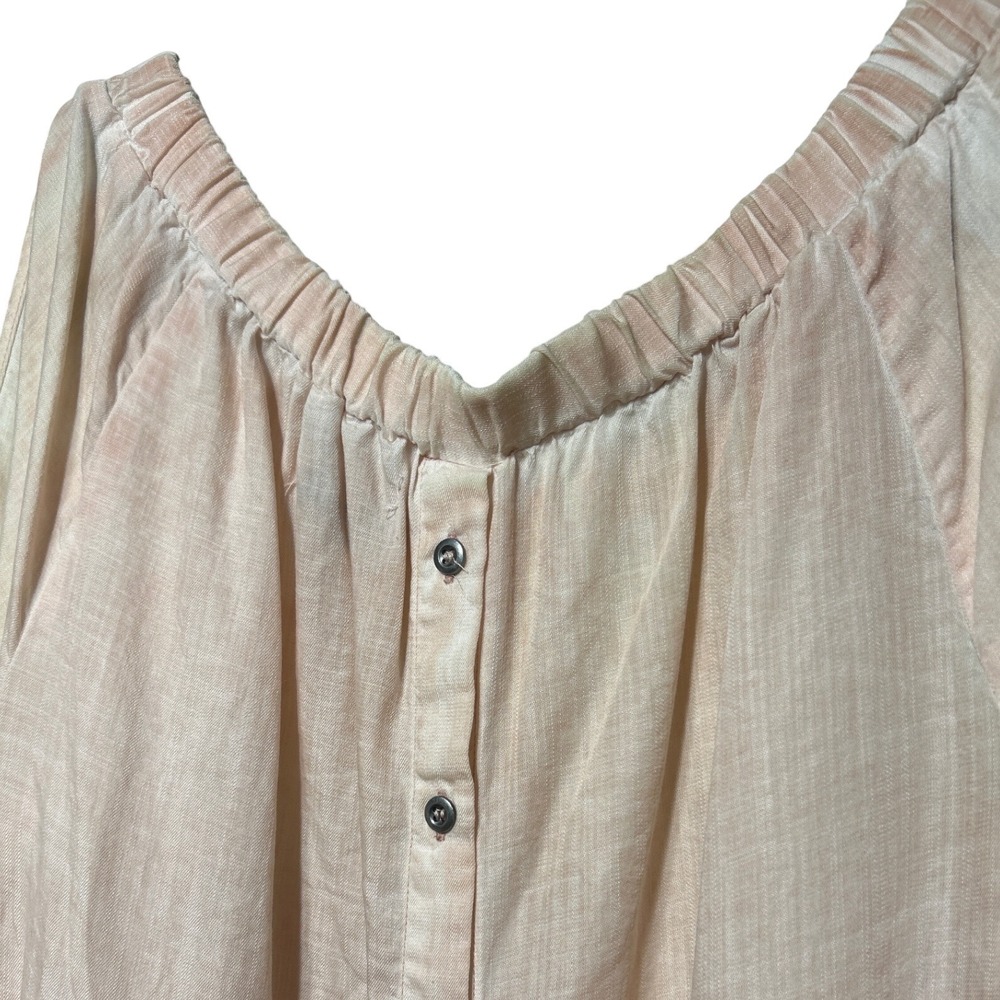 Billy T Cold Shoulder Floral Embroidered Bell Sleeve Fringe Hem Blouse Size S - Picture 9 of 11
